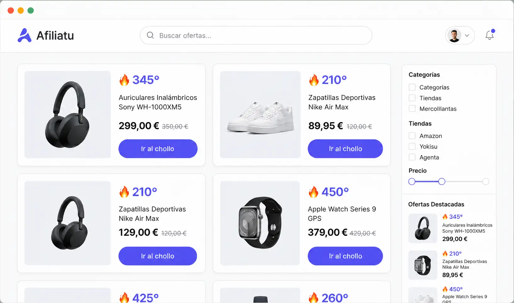 Afiliatu Dashboard Preview